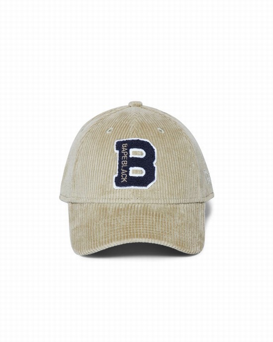 Brown Bape X New Era logo corduroy Men's Caps | ZA-60354