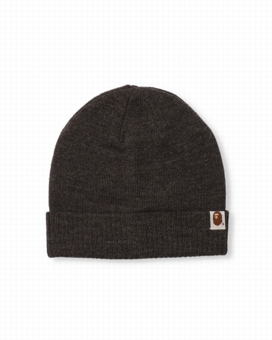 Dark Grey Bape 2 Way Men's Beanie | ZA-40385