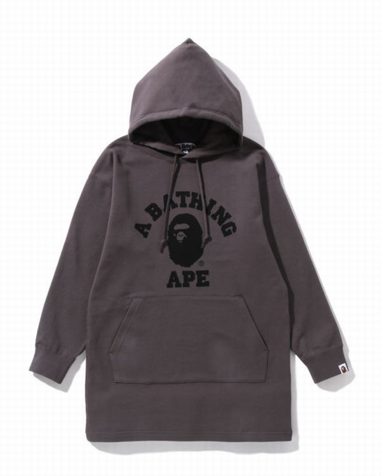 Dark Grey Bape Ape Head One Point Onepiece Women's Dress | ZA-54026