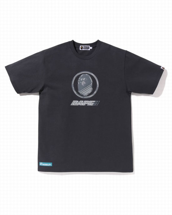 Dark Grey Bape Logo Men's T Shirts | ZA-70149