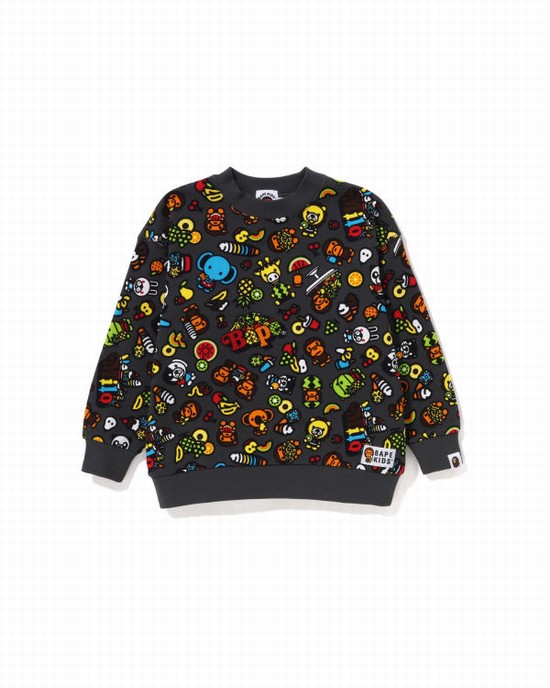 Dark Grey Bape Milo Mixed Fruit Kids' Sweatshirts | ZA-38792