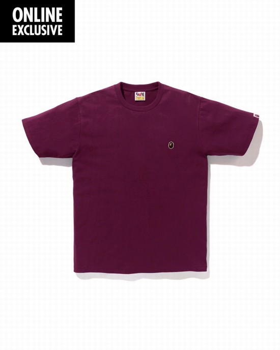 Dark Purple Bape One Point Men's T Shirts | ZA-50798