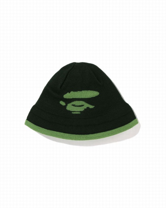 Deep Green Bape APE Face Women's Hats | ZA-81637