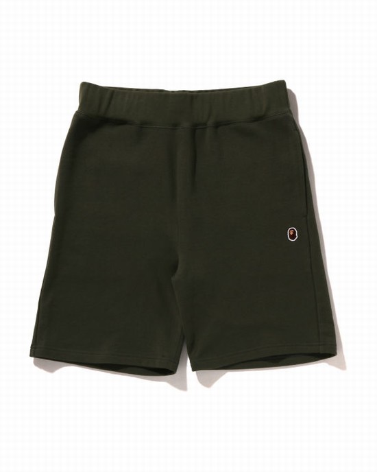 Deep Green Bape Ape Head One Point Men's Shorts | ZA-52870