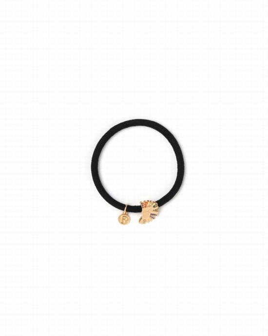 Gold / Black Bape Gold-toned logo Women's Hair Accessories | ZA-95314