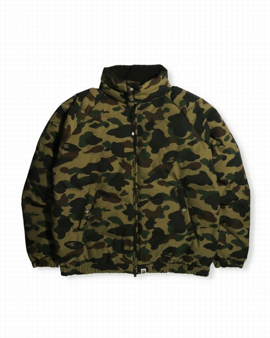 Green Bape 1st Camo Loose Fit Men's Down Jackets | ZA-71506