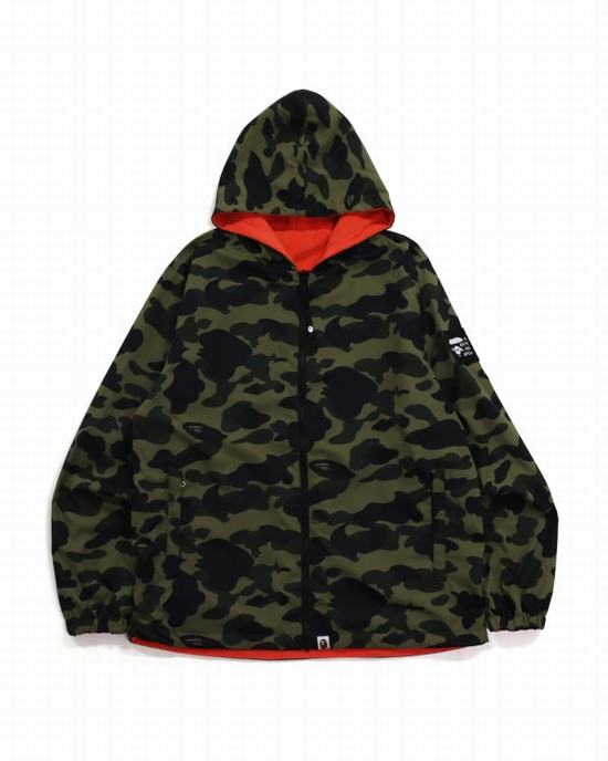 Green Bape 1st Camo Reversible Men's Hoodie | ZA-06124