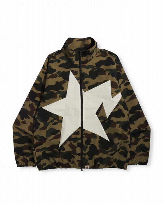 Green Bape 1st Camo Track Men's Jackets | ZA-92851