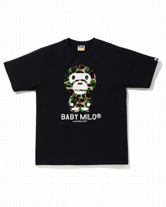 Green Bape ABC Camo Milo Men's T Shirts | ZA-13528