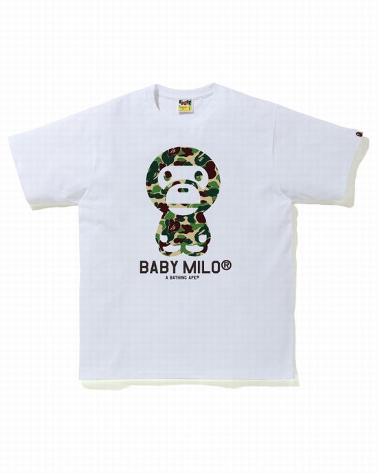 Green Bape ABC Camo Milo Men's T Shirts | ZA-82467