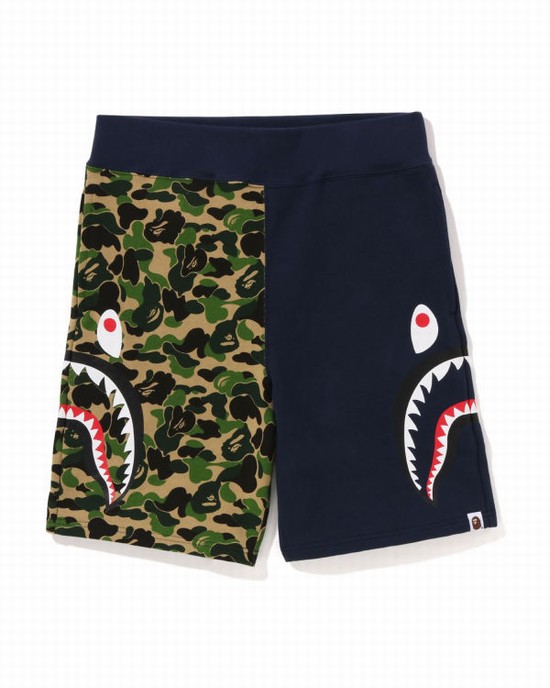 Green Bape ABC Camo Side Shark Men's Shorts | ZA-65942