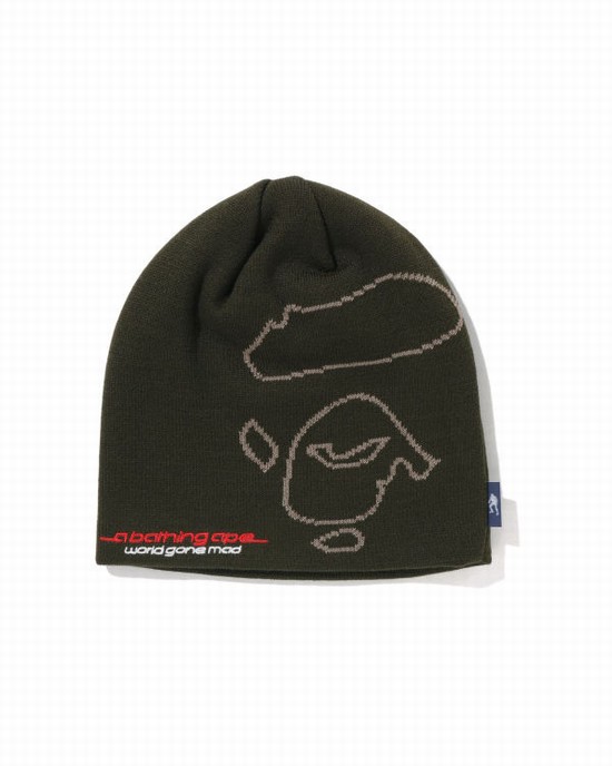 Green Bape APE Face Men's Caps | ZA-48305