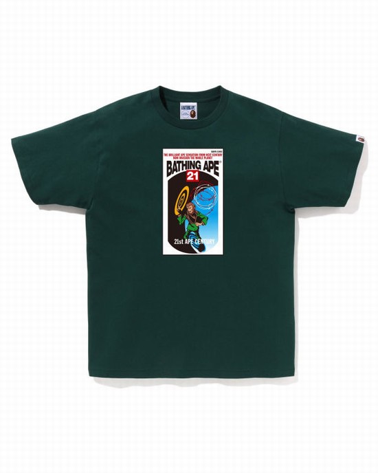 Green Bape Bathing Ape Men's T Shirts | ZA-67901