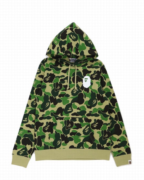 Green Bape Big ABC Camo Ape Head Pullover Women's Hoodie | ZA-71405