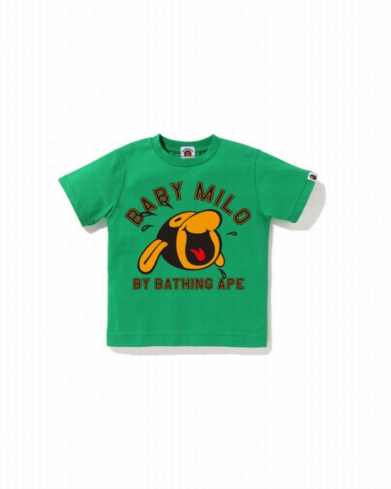 Green Bape Classic Milo Kids' T Shirts | ZA-83042