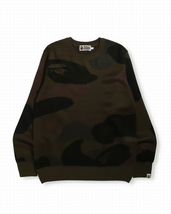 Green Bape Giant 1st Camo Wide Fit Men's Knitwear | ZA-41067