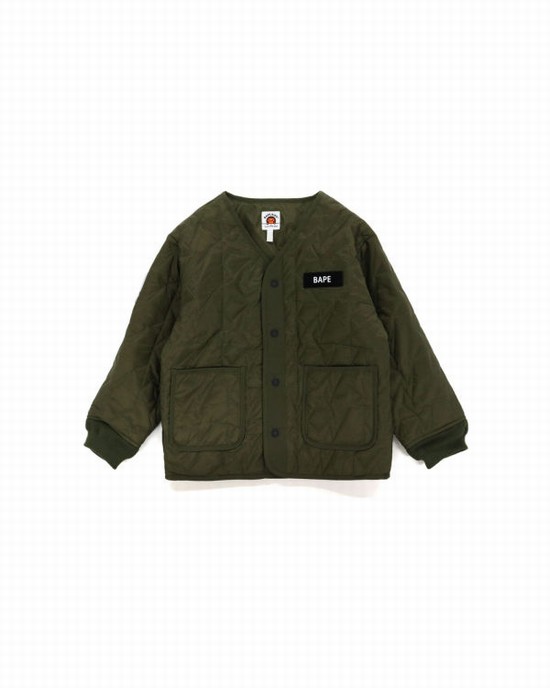 Green Bape Multi Patch STA Quilted Kids' Jackets | ZA-39840