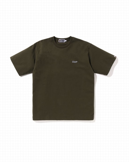 Green Bape One Point Relaxed Fit Men's T Shirts | ZA-69401