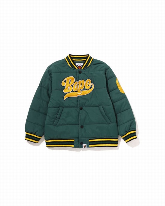 Green Bape Patch Padded Kids' Jackets | ZA-51073