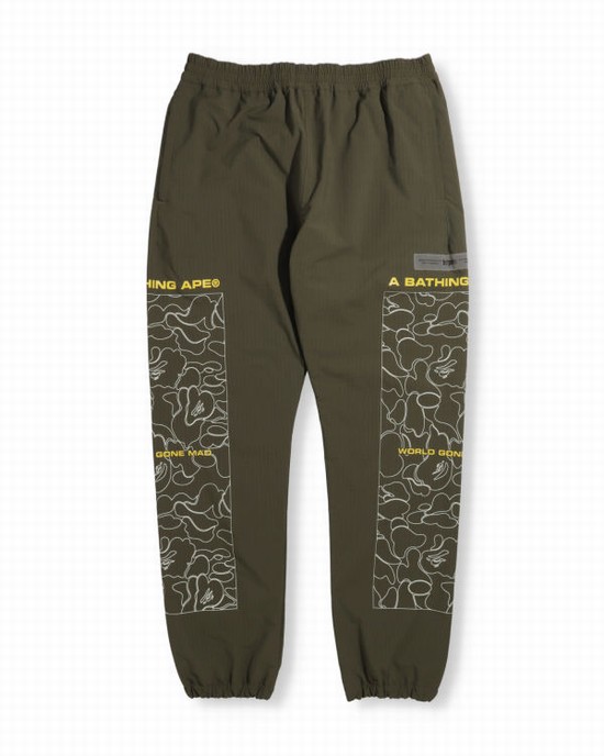 Green Bape Rip Stop Track Men's Pants | ZA-85942