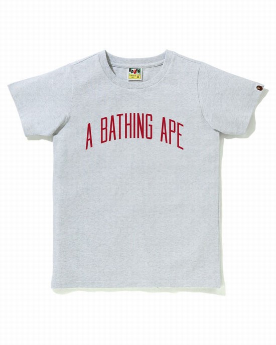 Grey Bape A Bathing Ape Letter Women's T Shirts | ZA-70934