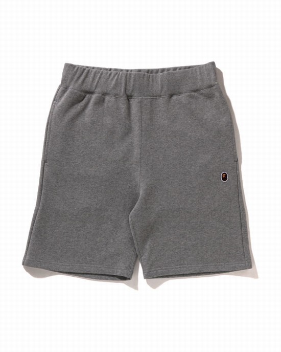 Grey Bape Ape Head One Point Men's Shorts | ZA-71935