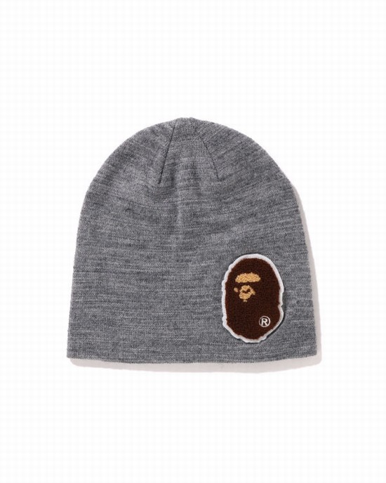 Grey Bape Big Ape Head Men's Caps | ZA-81957