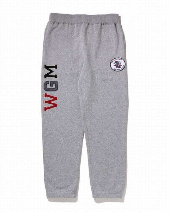 Grey Bape Busy Shark Men's Sweatpants | ZA-71902