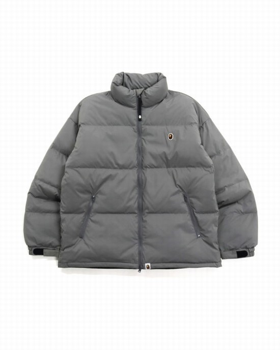 Grey Bape One Point Loose Fit Men's Down Jackets | ZA-35218