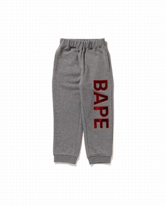 Grey Bape Patch Kids' Sweatpants | ZA-62541