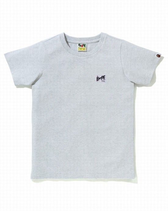 Grey Bape STA Logo One Point Women's T Shirts | ZA-27401