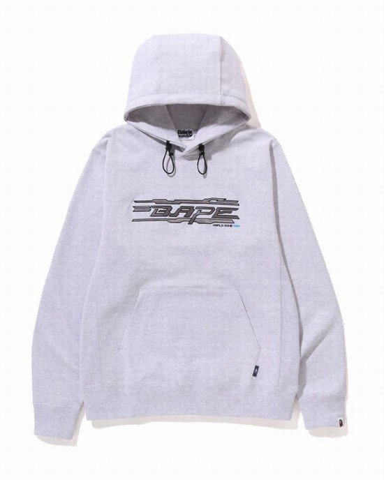 Grey Bape Stiching Pullover Men's Hoodie | ZA-10369