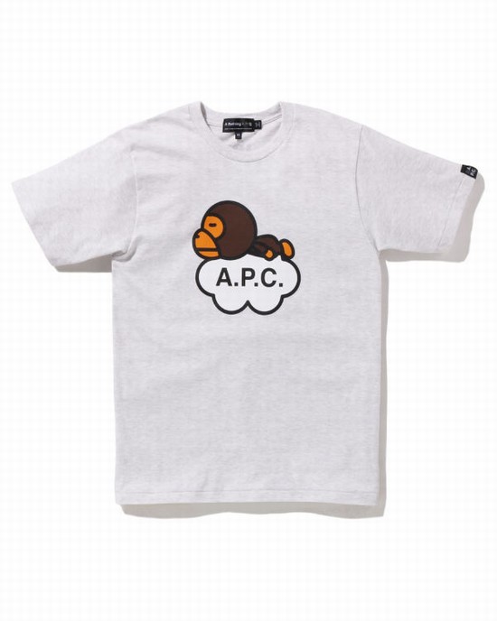 Grey Bape X A.P.C. Milo Wide Women's T Shirts | ZA-74836