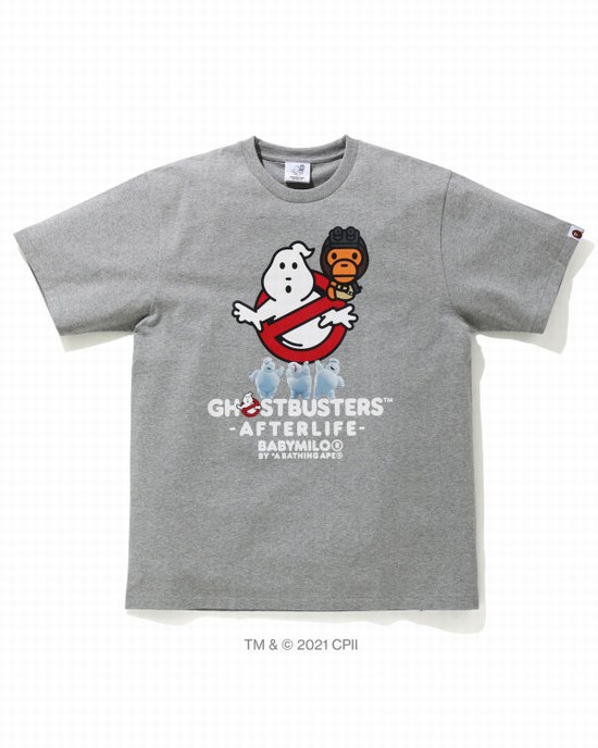 Grey Bape X Ghostbusters Milo Men's T Shirts | ZA-80952