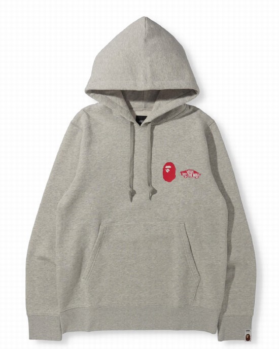 Grey Bape X Vans Pullover Men's Hoodie | ZA-10872