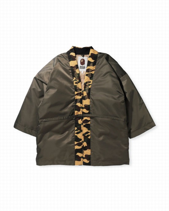 Khaki Bape 1st Camo Hanten Men's Down Jackets | ZA-92561