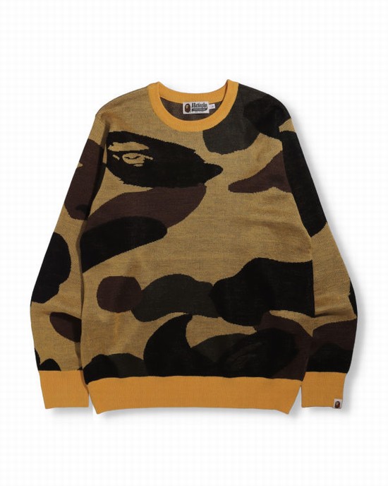 Khaki Bape Giant 1st Camo Wide Fit Men's Knitwear | ZA-47351