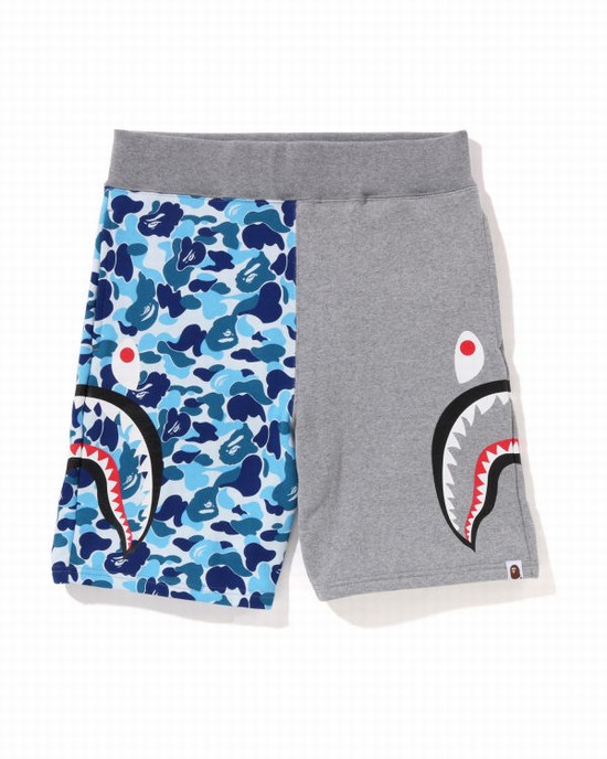 Light Blue Bape ABC Camo Side Shark Men's Shorts | ZA-24075