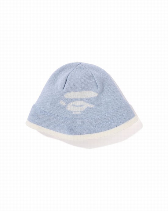 Light Blue Bape APE Face Women's Hats | ZA-81674