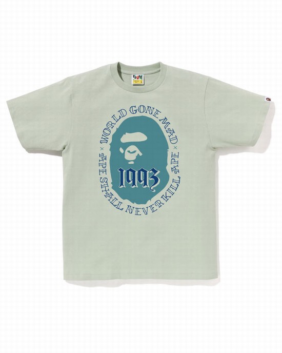 Light Blue Bape Ape Head 1993 Men's T Shirts | ZA-60374