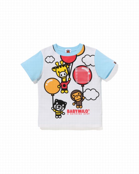 Light Blue Bape Milo Friends Balloon Kids' T Shirts | ZA-62017