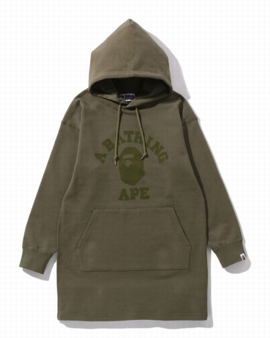 Light Green Bape Ape Head One Point Onepiece Women's Dress | ZA-80315