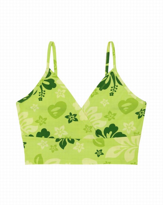 Light Green Bape Floral print Women's Vest | ZA-57814