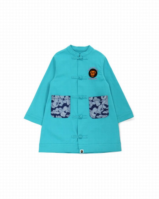 Light Green Bape Milo Patch Kids' Dress | ZA-09735