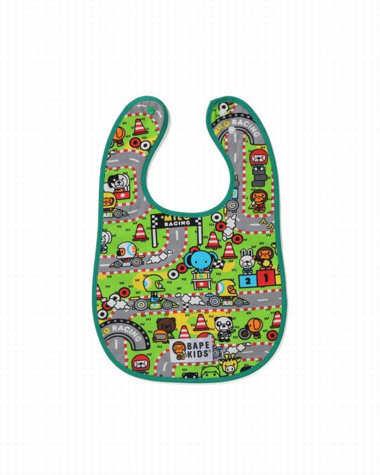 Light Green Bape Milo Racing Kids' Bib | ZA-24089