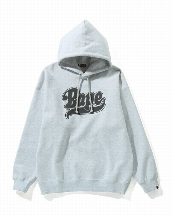 Light Grey Bape Oversized Pullover Women's Hoodie | ZA-70148