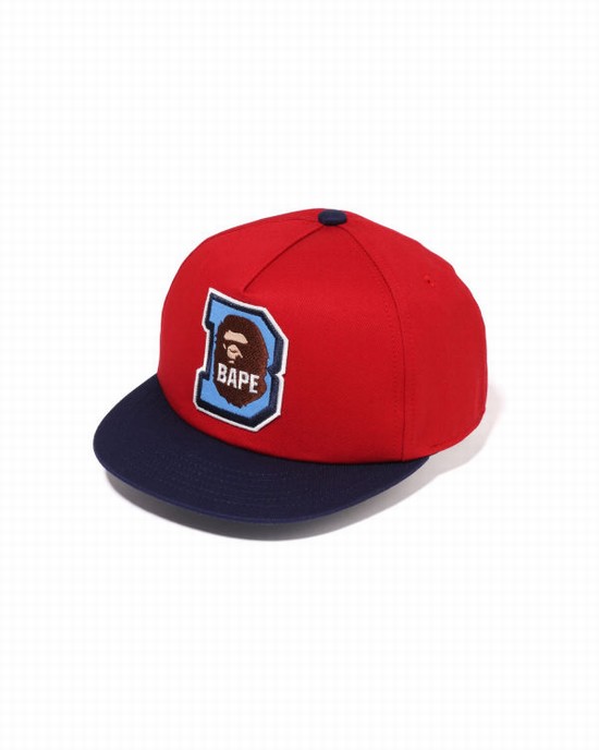 Light Red Bape Ape Head B Patch Kids' Caps | ZA-85039