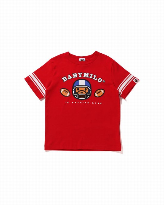 Light Red Bape Football Milo Kids' T Shirts | ZA-02947