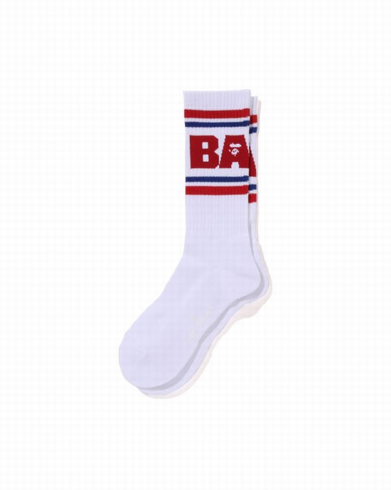 Light Red Bape Line Men's Socks | ZA-20913