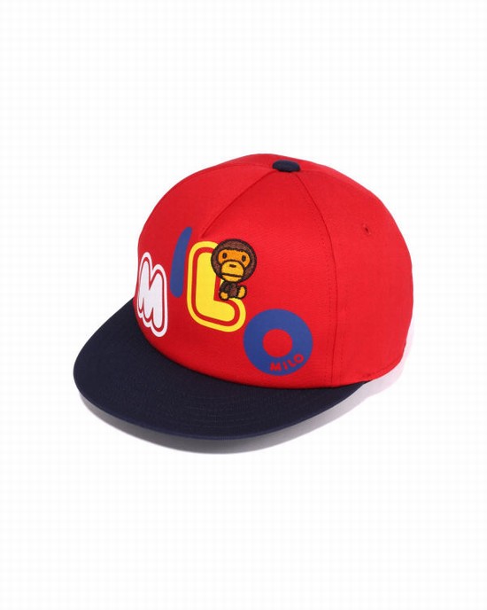 Light Red Bape Milo Font Kids' Caps | ZA-86740